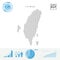 Taiwan People Icon Map. Stylized Vector Silhouette of Taiwan. Population Growth and Aging Infographics