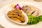 Taiwan`s traditional, civilian food, chicken and goose platter, smoked goose and white-cut chicken, very delicious and juicy,