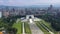 TAIWAN, TAIPEI - MAY, 2023: Aerial drone view of National Chiang Kai shek Memorial Hall in Taipei downtown, Memorial