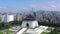 TAIWAN, TAIPEI - MAY, 2023: Aerial drone view of National Chiang Kai shek Memorial Hall in Taipei downtown, Memorial