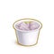 Taiwan taro sweet dessert in paper cup, Taiwanese traditional food isometric icon raster illustration