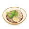 Taiwan thin noodles with sesame oil, Taiwanese traditional famous food isometric icon raster illustration