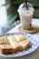 Taiwan toast with taiwan milk tea , Taiwanese dessert