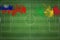 Taiwan vs Mali Soccer Match, national colors, national flags, soccer field, football game, Copy space