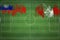 Taiwan vs Peru Soccer Match, national colors, national flags, soccer field, football game, Copy space