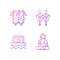 Taiwanese culture gradient linear vector icons set.
