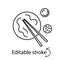 Taiwanese Niu Rou Mian outline icon. Taiwan. Chinese beef noodles with food sticks, sauce. Isolated vector illustration