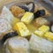 Taiwanese oden meat balls in soup at food street night market