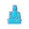 Taiwanese shan buddha museum flat icon. Buddhism religion. Oriental custom. Isolated vector stock illustration