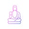 Taiwanese shan buddha museum outline icon. Buddhism religion. Oriental custom. Isolated vector stock illustration
