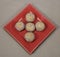 Taiwanese Taro Mooncakes on Red Plate