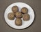 Taiwanese Taro Mooncakes on White Plate