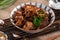 Taiwanese traditional food pork knuckle in a bowl