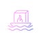 Taiwanese water lantern outline icon. National celebration. Light launching. Isolated vector stock illustration