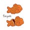 Taiyaki fish set isolate on white background. Vector graphics