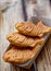 Taiyaki Japanese street food fish-shaped sweet filling waffle in box