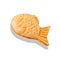 Taiyaki Japanese street food fish-shaped sweet filling waffle. Isolated