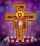 Taize cross illustrations bokeh background