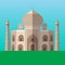 Taj Mahal in Agra, India vector illustration. Flat style icon.