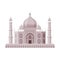 Taj Mahal as Famous City Landmark and Travel and Tourism Symbol Vector Illustration