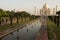 Taj mahal classic shot with water reflecting early morning in Agra India