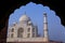 Taj Mahal framed with the arch of jawab, Agra, Uttar Pradesh, India