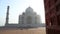 Taj Mahal front view, with wooden doors aside.