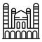 Taj Mahal icon, outline style