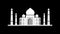 Taj Mahal India Animated Travel Adventure icon Line Drawing Animation Transparent Vector Motion Graphics Loop