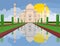 Taj mahal India vector design illustration. Concept art.