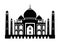 Taj Mahal - India / World famous buildings monochrome vector illustration.