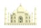 Taj Mahal - India / World famous buildings vector illustration.