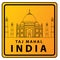 Taj Mahal India Yellow Board Illustration Design