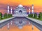 Taj Mahal mausoleum, Agra, India - 3D render