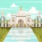 Taj Mahal Mausoleum In India Orthogonal Composition