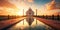 Taj Mahal Palace in India. Indian Temple Tajmahal sunset photography