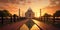 Taj Mahal Palace in India. Indian Temple Tajmahal sunset photography