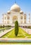 Taj Mahal panorama in Agra India with amazing symmetrical gardens