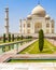 Taj Mahal panorama in Agra India with amazing symmetrical gardens