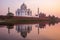 The Taj Mahal reflection at Sunset