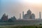 Taj Mahal scenic sunset view in Agra, India.