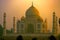 Taj Mahal scenic sunset view in Agra, India.