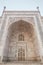 Taj Mahal side arch. Architecture of India. New wonder of the world