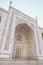 Taj Mahal side arch. Architecture of India. New wonder of the world