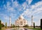 Taj Mahal on a sunny day with beautiful sky