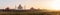 Taj Mahal sunset panorama, view from Yumana river, Agra, India