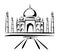 Taj mahal symbol in black lines