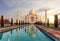 Taj Mahal under the sunset clouds, Agra, India