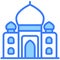 taj mahal vector Blue outline