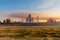 Taj Mahal, view from the Yumana river at sunset, India, Agra